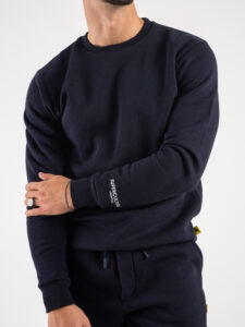 SUPERCULTURE Felpa girocollo felpata t.unita con logo sul polso TEDDY-Z Blu1