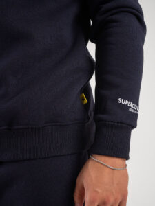SUPERCULTURE Felpa girocollo felpata t.unita con logo sul polso TEDDY-Z Blu2