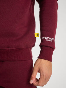 SUPERCULTURE Felpa girocollo felpata t.unita con logo sul polso TEDDY-Z Bordeaux3