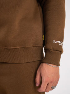 SUPERCULTURE Felpa girocollo felpata t.unita con logo sul polso TEDDY-Z Cioccolato7