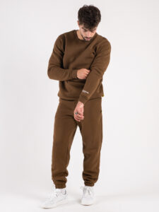 SUPERCULTURE Felpa girocollo felpata t.unita con logo sul polso TEDDY-Z Cioccolato8