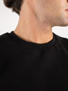 SUPERCULTURE Felpa girocollo felpata t.unita con logo sul polso TEDDY-Z Nera3