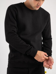SUPERCULTURE Felpa girocollo felpata t.unita con logo sul polso TEDDY-Z Nera4