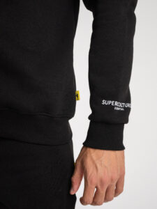 SUPERCULTURE Felpa girocollo felpata t.unita con logo sul polso TEDDY-Z Nera5