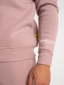 SUPERCULTURE Felpa girocollo felpata t.unita con logo sul polso TEDDY-Z Polvere3