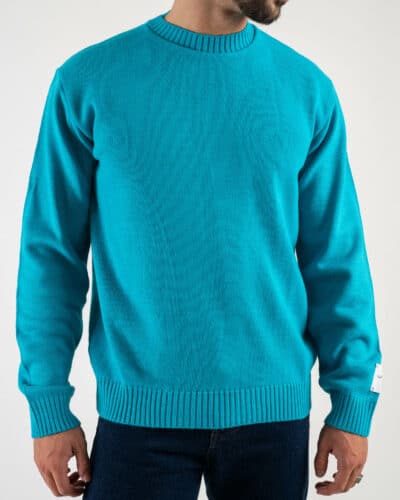 SUPERCULTURE Maglione girocollo basico misto lana M800 Turchese4 Saldi