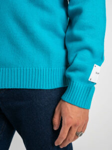 SUPERCULTURE Maglione girocollo basico misto lana M800 Turchese5
