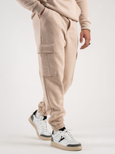 SUPERCULTURE Pantalone tuta con polsini e tasconi laterali POSER-Z Avorio1