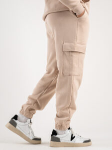 SUPERCULTURE Pantalone tuta con polsini e tasconi laterali POSER-Z Avorio3