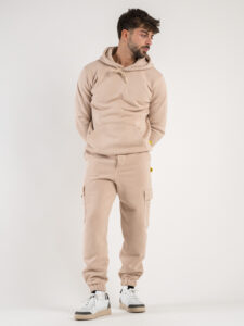 SUPERCULTURE Pantalone tuta con polsini e tasconi laterali POSER-Z Avorio5