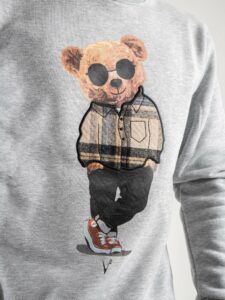 V2 Felpa girocollo felpata con stampa TEDDY23 Grigio (5)
