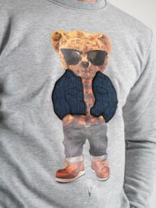 V2 Felpa girocollo felpata con stampa TEDDY24 Grigio (5)
