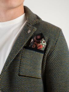V2 Giacca in maglia misto lana lavorata multicolor con pochette GU3 Nera (3)