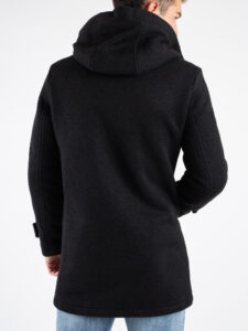 V2 Parka punto riso in misto lana con cappuccio e bottoni PRKPRIS Nero (1)