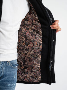 V2 Parka punto riso in misto lana con cappuccio e bottoni PRKPRIS Nero (2)