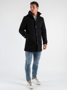 V2 Parka punto riso in misto lana con cappuccio e bottoni PRKPRIS Nero (4)