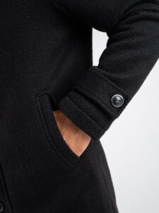 V2 Parka punto riso in misto lana con cappuccio e bottoni PRKPRIS Nero (7)
