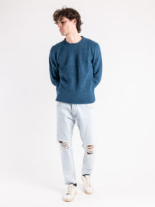 ALTATENSIONE Maglione girocollo basico 501 Petrolio1