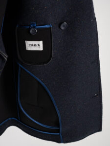 BERNA Giacca peakot in lana cotta 223148 Blu