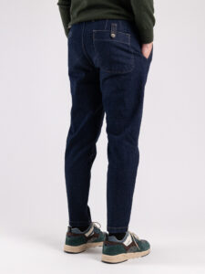 BERNA Jeans cropped con gamba morbida e pinces 233189 Denim (1)