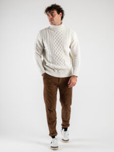 BERNA Pantalone chinos in velluto a costine 233203 Bruciato (2)