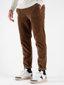BERNA Pantalone chinos in velluto a costine 233203 Bruciato (3)