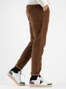 BERNA Pantalone chinos in velluto a costine 233203 Bruciato (4)