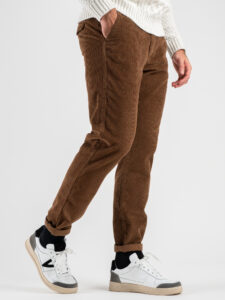 BERNA Pantalone chinos in velluto a costine 233203 Bruciato (5)