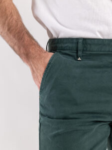 BERNA Pantalone chinos slim A:I 233151 Verde Bosco3
