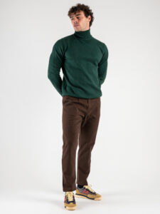 ESTASI Pantalone comodissimo con pinces ed elastico in vita BECKHAM INV Coffee