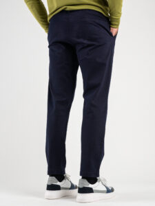 ESTASI Pantalone comodissimo con pinces ed elastico in vita BECKHAM INV Navy (6)
