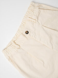ESTASI Pantalone comodissimo con pinces ed elastico in vita BECKHAM INV Panna (6)