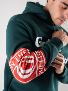 Felpa con cappuccio e stampa GET ME IN THE GHETTO 23690 Verde3