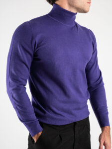 GIANNI LUPO Dolcevita tinta unita morbido in poliviscosa GL33500 Viola (3)