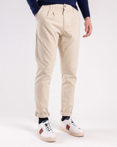 GIANNI LUPO Pantalone chinos in cotone pesante TAHOMA Panna