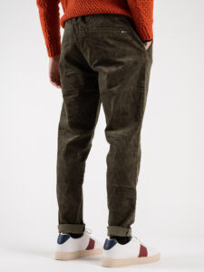 GIANNI LUPO Pantalone in velluto con coulisse in vita GL5108BD Militare (1)