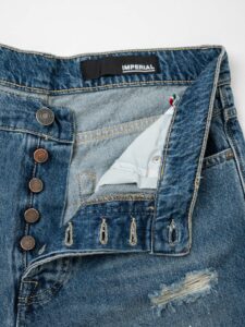 IMPERIAL Jeans morbido, strappato con toppe colorate P5407WP05 Blu Denim (4)