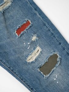 IMPERIAL Jeans morbido, strappato con toppe colorate P5407WP05 Blu Denim (6)