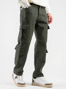 Jeans tasconato con gamba morbida PT266 Militare1