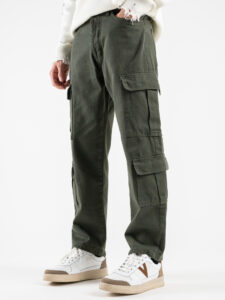 Jeans tasconato con gamba morbida PT266 Militare2