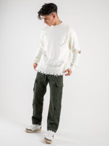 Jeans tasconato con gamba morbida PT266 Militare7