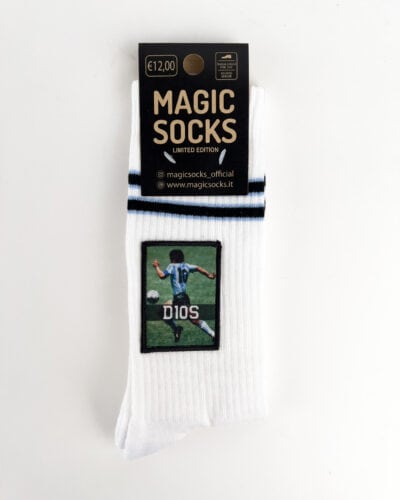 MAGIC SOCKS Calze in spugna unisex tg. unica stampa ricamata DIOS Bianca2 Nuovi Arrivi