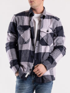 ONLY&SONS Camicia in flanella a quadri con tasche MILO 22019854 Tristle:Dark Navy1
