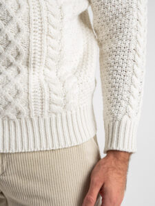 OVER-D Maglione dolcevita intrecciato OE1F2W3M14 Ghiaccio (1)