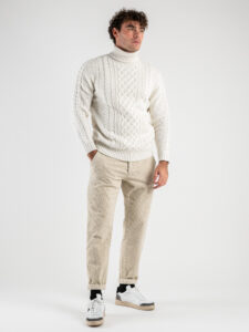 OVER-D Maglione dolcevita intrecciato OE1F2W3M14 Ghiaccio (2)