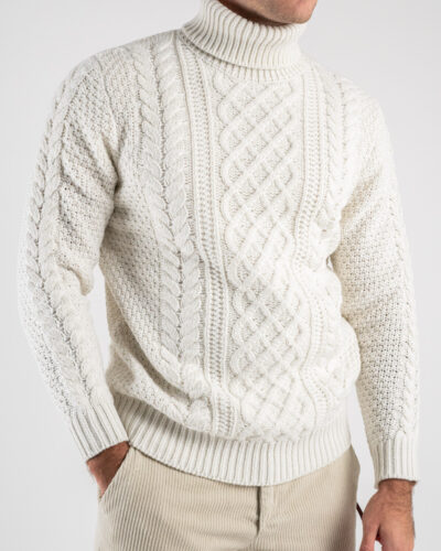 OVER D Maglione dolcevita intrecciato OE1F2W3M14 Ghiaccio 3 Saldi