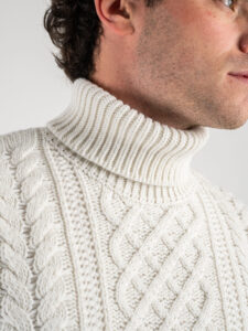 OVER-D Maglione dolcevita intrecciato OE1F2W3M14 Ghiaccio (4)