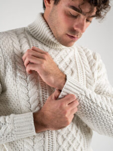 OVER-D Maglione dolcevita intrecciato OE1F2W3M14 Ghiaccio (5)