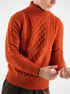 OVER-D Maglione dolcevita intrecciato OE1F2W3M14 Tegola (3)