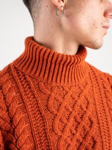 OVER-D Maglione dolcevita intrecciato OE1F2W3M14 Tegola (4)